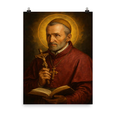 Saint Alphonsus Liguori poster on a plain backdrop in size 8"x10".
