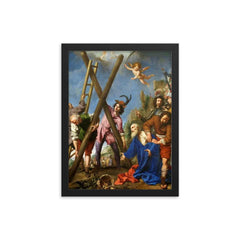 Saint Andrew Praying Before His Martyrdom by Carlo Dolci framed print on a plain backdrop in size 12"x16".