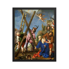 Saint Andrew Praying Before His Martyrdom by Carlo Dolci framed print on a plain backdrop in size 16"x20".