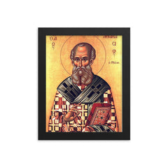 Saint Athanasius of Alexandria framed print on a plain backdrop in size 8"x10".