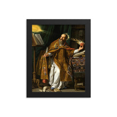 Saint Augustine by Philippe de Champaigne, 1650 framed print on a plain backdrop in size 8"x10".