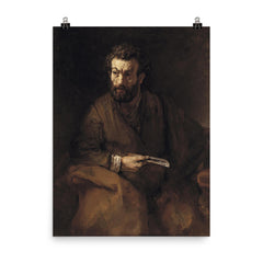 Saint Bartholomew by Rembrandt poster on a plain backdrop in size 8"x10".