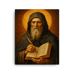 Saint Bede the Venerable canvas print on a plain backdrop in size 16"x20".
