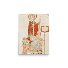 Saint Bede the Venerable poster on a plain backdrop in size 12"x16".