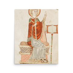 Saint Bede the Venerable poster on a plain backdrop in size 16"x20".