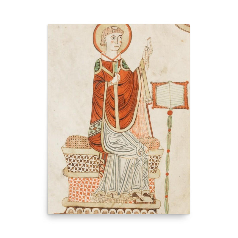 Saint Bede the Venerable poster on a plain backdrop in size 18