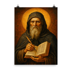 Saint Bede the Venerable poster on a plain backdrop in size 8"x10".