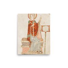 Saint Bede the Venerable poster on a plain backdrop in size 8"x10".