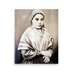 Saint Bernadette poster on a plain backdrop in size 16"x20".