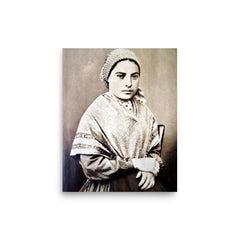 Saint Bernadette poster on a plain backdrop in size 8"x10".