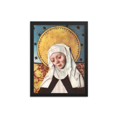 Saint Bridget of Sweden framed print on a plain backdrop in size 12"x16".