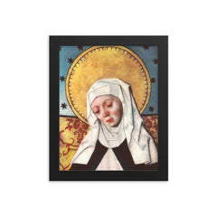 Saint Bridget of Sweden framed print on a plain backdrop in size 8"x10".