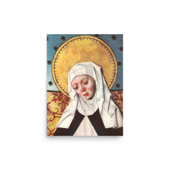 Saint Bridget of Sweden poster on a plain backdrop in size 12"x16".