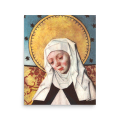 Saint Bridget of Sweden poster on a plain backdrop in size 16"x20".