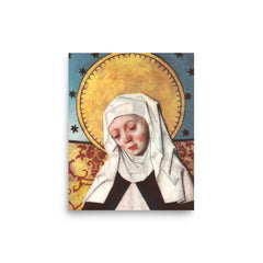 Saint Bridget of Sweden poster on a plain backdrop in size 8"x10".