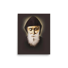 Saint Charbel Makhlouf poster on a plain backdrop in size 8"x10".