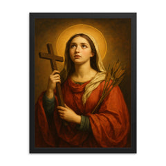 Saint Christina framed print on a plain backdrop in size 18"x24".