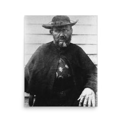 Saint Damien of Molokai poster on a plain backdrop in size 16"x20".