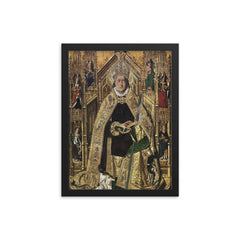 Saint Dominic of Silos framed print on a plain backdrop in size 12"x16".