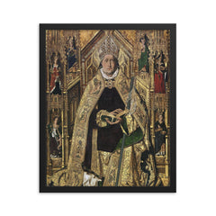 Saint Dominic of Silos framed print on a plain backdrop in size 16"x20".