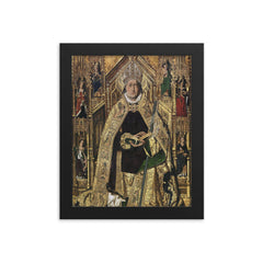 Saint Dominic of Silos framed print on a plain backdrop in size 8"x10".