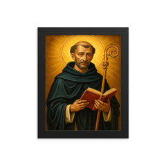 Saint Dominic of Silos framed print on a plain backdrop in size 8"x10".