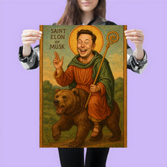 Saint Elon of Musk Riding a Bear poster 3