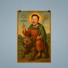 Saint Elon of Musk Riding a Bear poster 9