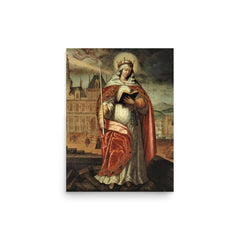 Saint Genevieve poster on a plain backdrop in size 12"x16".