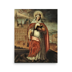 Saint Genevieve poster on a plain backdrop in size 16"x20".