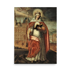 Saint Genevieve poster on a plain backdrop in size 18"x24".