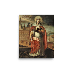 Saint Genevieve poster on a plain backdrop in size 8"x10".