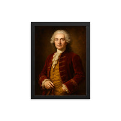 Saint Germain the Count framed print on a plain backdrop in size 12"x16".