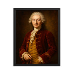 Saint Germain the Count framed print on a plain backdrop in size 16"x20".