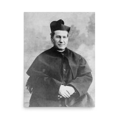 Saint John Bosco poster on a plain backdrop in size 18"x24".
