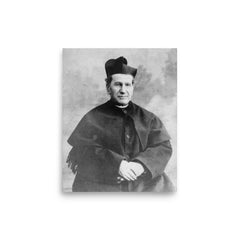 Saint John Bosco poster on a plain backdrop in size 8"x10".
