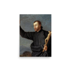 Saint John Francis Regis poster on a plain backdrop in size 12"x16".
