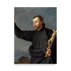 Saint John Francis Regis poster on a plain backdrop in size 18"x24".