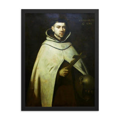 Saint John of the Cross framed print on a plain backdrop in size 18"x24".
