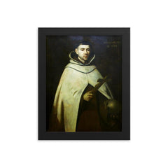 Saint John of the Cross framed print on a plain backdrop in size 8"x10".