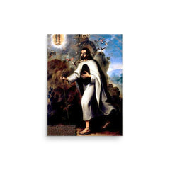Saint Juan Diego poster on a plain backdrop in size 12"x16".