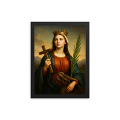 Saint Margaret of Antioch framed print on a plain backdrop in size 12"x16".