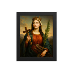 Saint Margaret of Antioch framed print on a plain backdrop in size 8"x10".