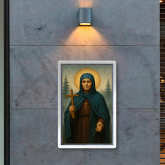 Saint Olga of Alaska among spruce and sea fog poster 2