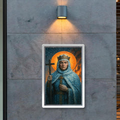 Saint Olga of Kyiv in frost and churchfire glow poster 2