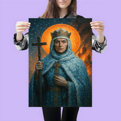 Saint Olga of Kyiv in frost and churchfire glow poster 3
