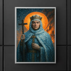 Saint Olga of Kyiv in frost and churchfire glow poster 5