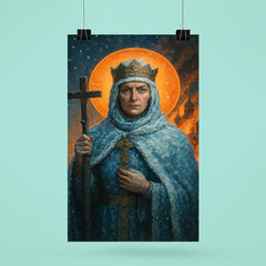 Saint Olga of Kyiv in frost and churchfire glow poster 6