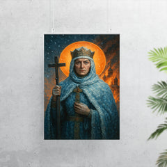 Saint Olga of Kyiv in frost and churchfire glow poster 7