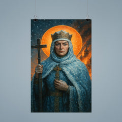 Saint Olga of Kyiv in frost and churchfire glow poster 9